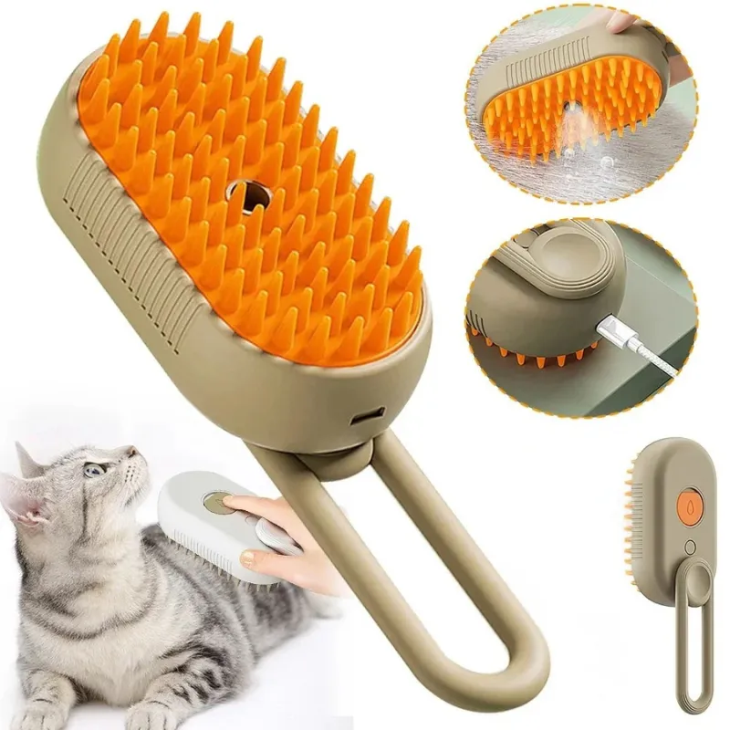 3-in-1 Pet Steam Grooming Brush