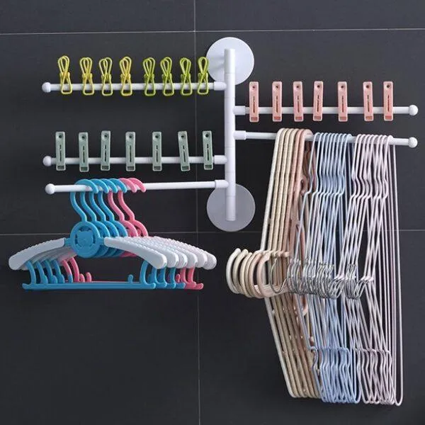5 Bar Wall Mounted Rotating Towel Rack