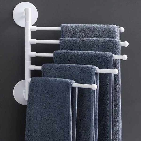 5 Bar Wall Mounted Rotating Towel Rack