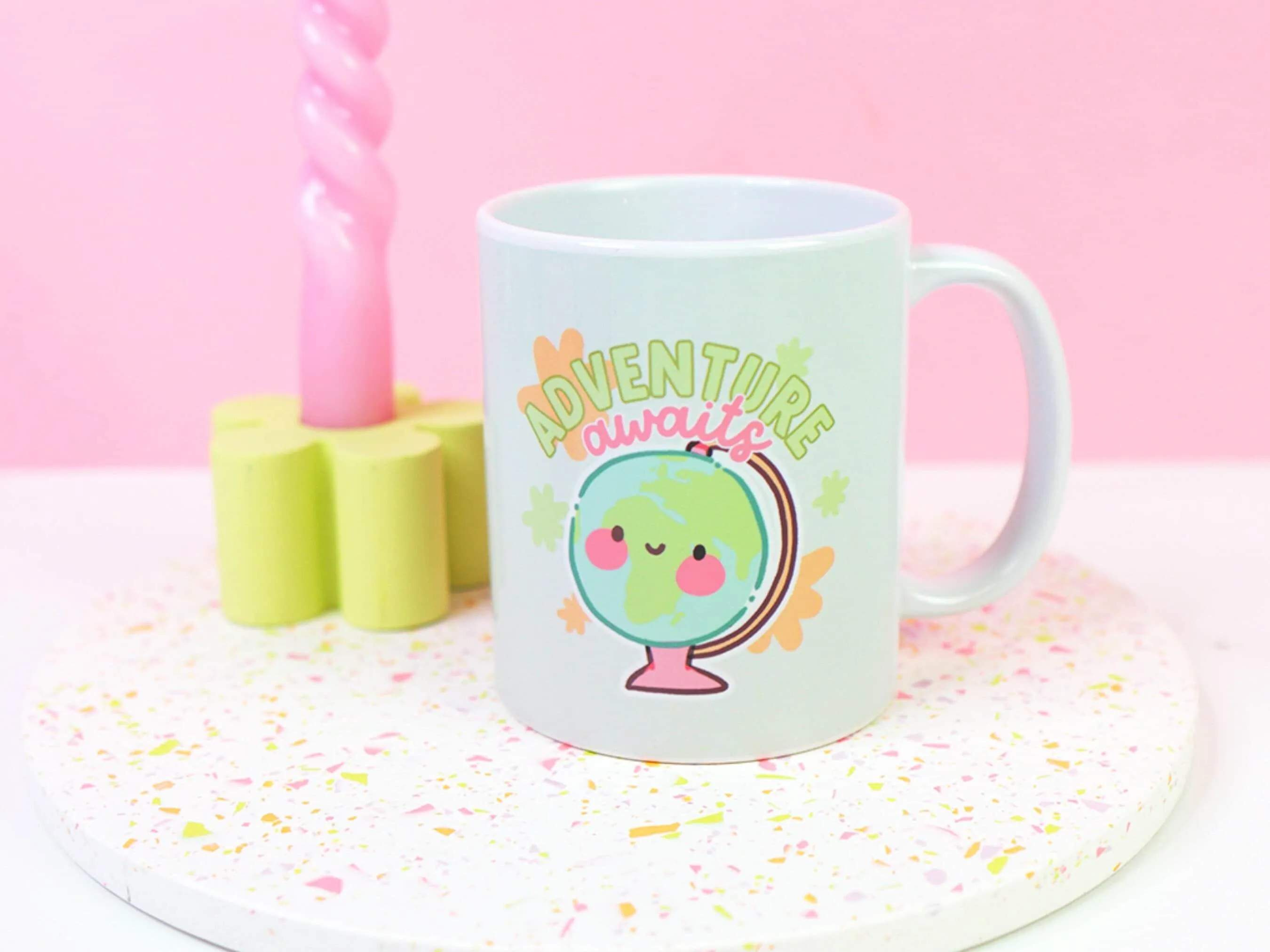 Adventure Awaits Kawaii Travel Mug | Perfect Gift for Wanderlust Lovers