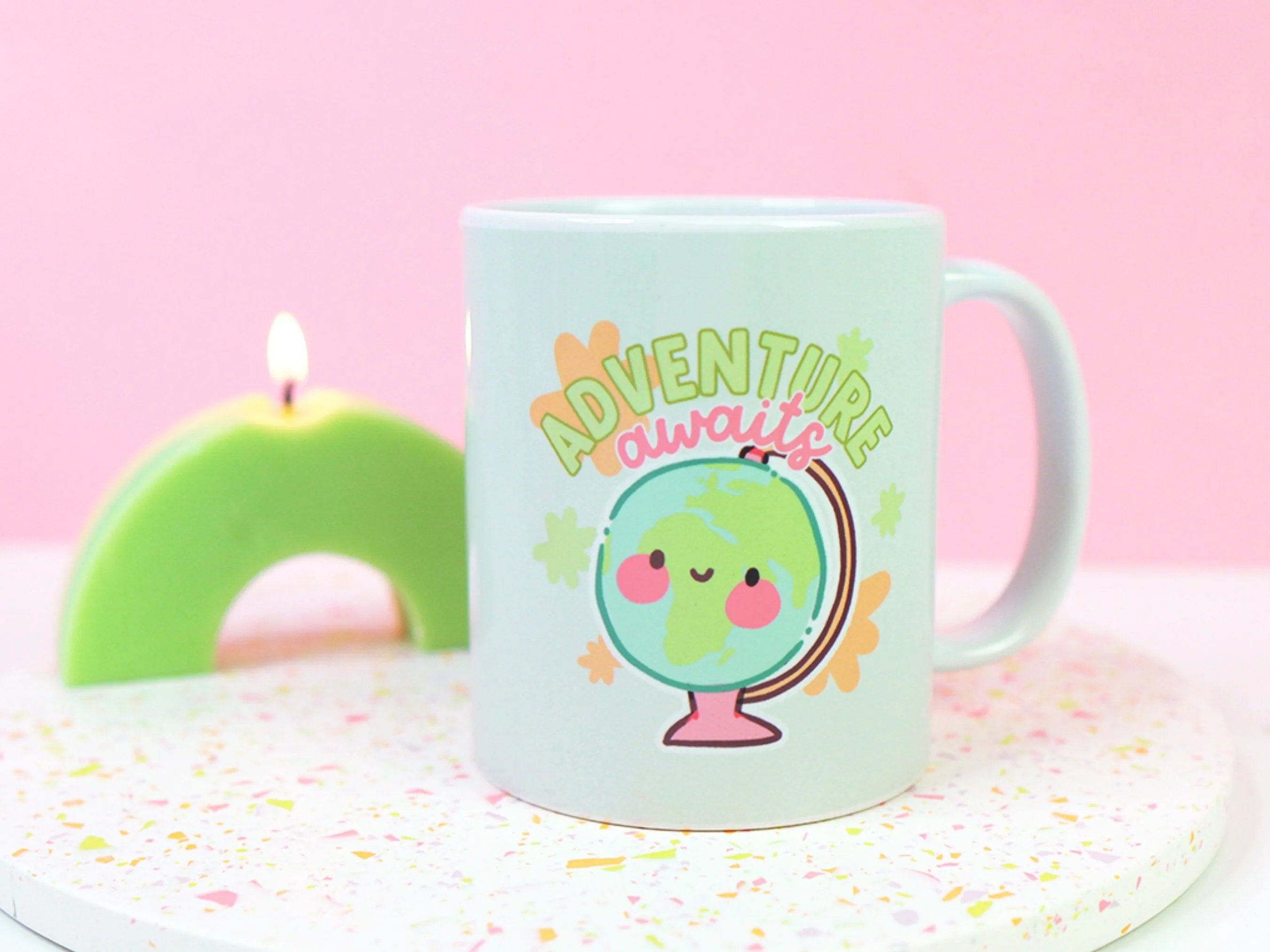 Adventure Awaits Kawaii Travel Mug | Perfect Gift for Wanderlust Lovers