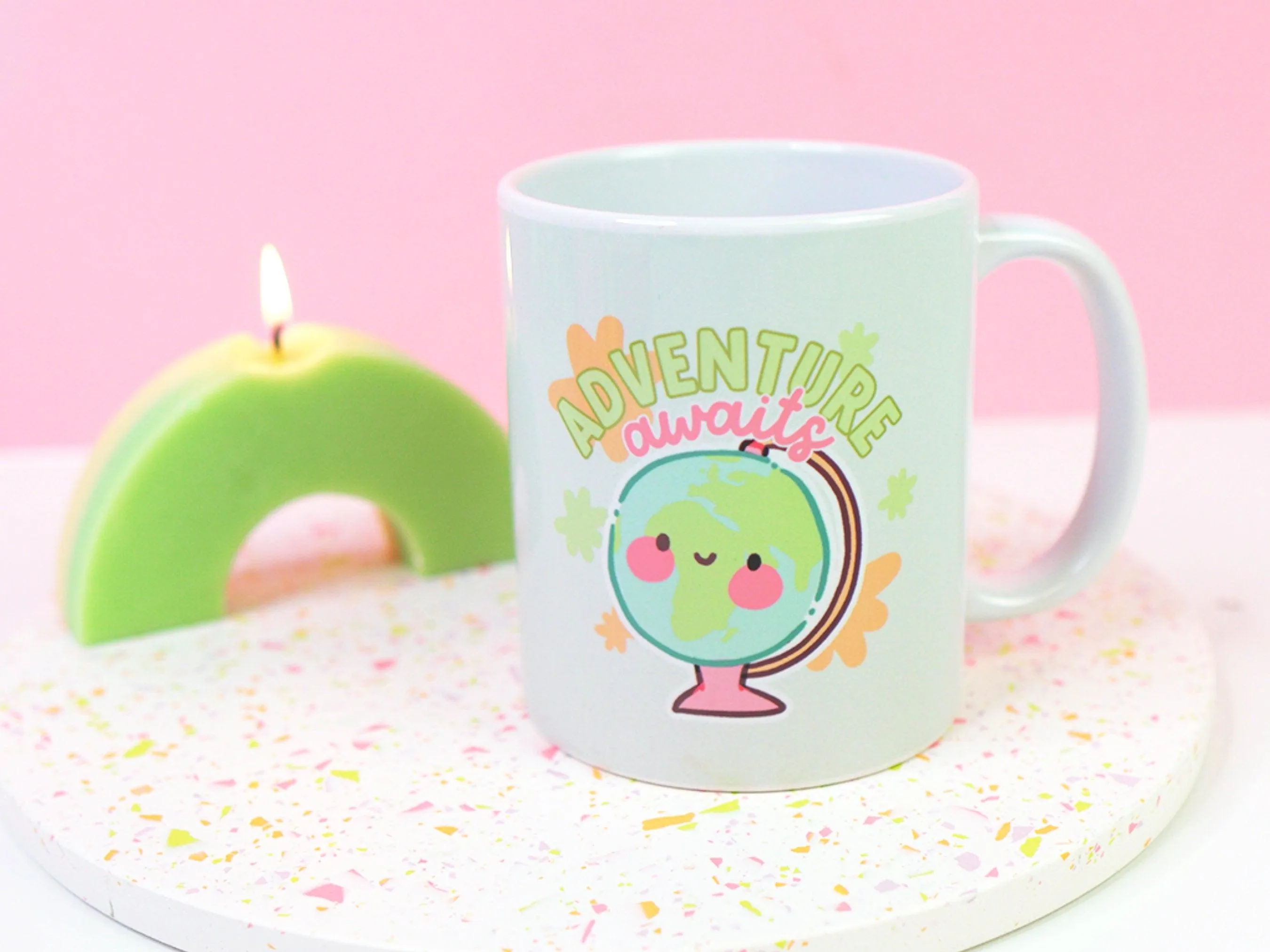 Adventure Awaits Kawaii Travel Mug | Perfect Gift for Wanderlust Lovers