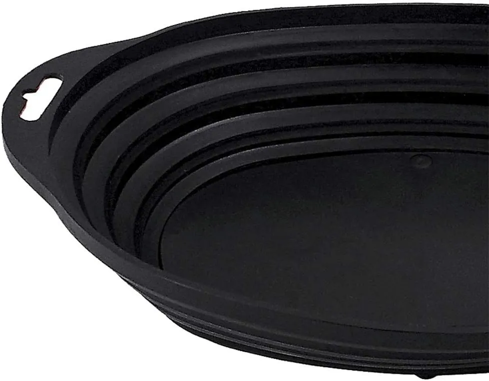 AFF 921 Retractable Magnetic Parts Oval Tray, 12" L x 9" W, Black,