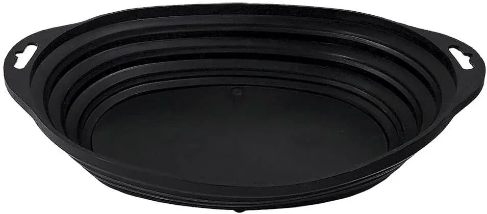 AFF 921 Retractable Magnetic Parts Oval Tray, 12" L x 9" W, Black,