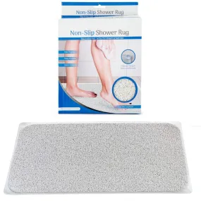 Anti Slip Loofah Shower Rug Non Slip Bathroom Bath Mat Carpet Water Drains - Grey