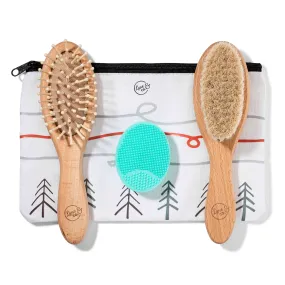 Baby / Toddler Hair Brush Set With Soft Hairbrush, Hard Bristle Brush & Cradle Cap Brush