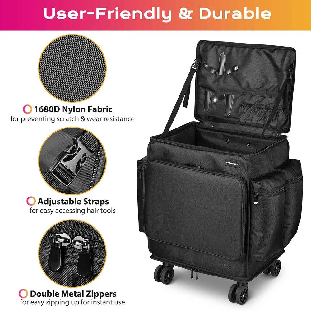 Byootique Fuhold Cosmetology Rolling Case & Hair Tool Travel Bag