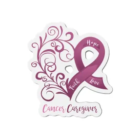 Cancer Caregiver Heart Flexible Vehicle Magnet (6 X 6)