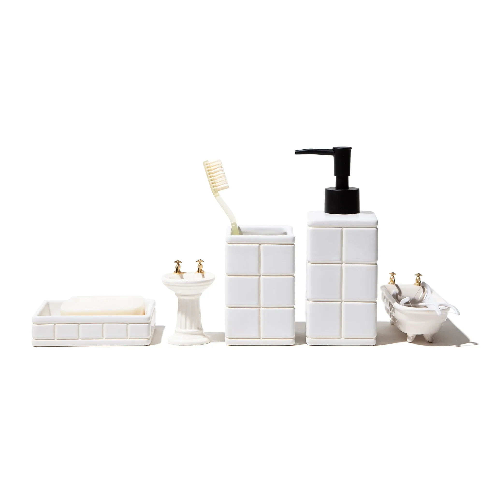 CERAMIC BATH ENSEMBLE SOAP DISPENSER