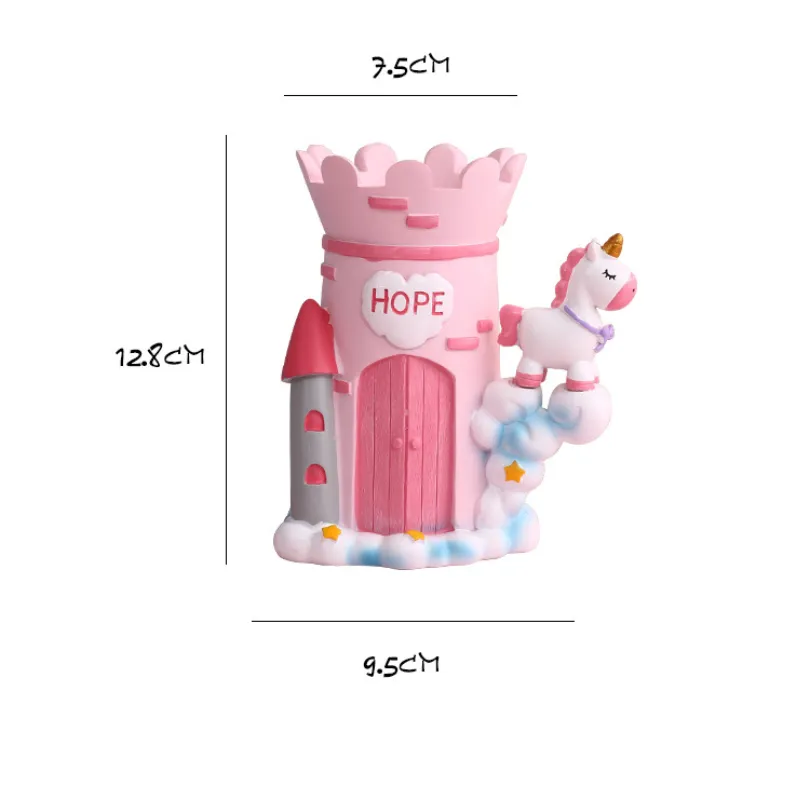 Cute Unicorn Castle Pen Holder