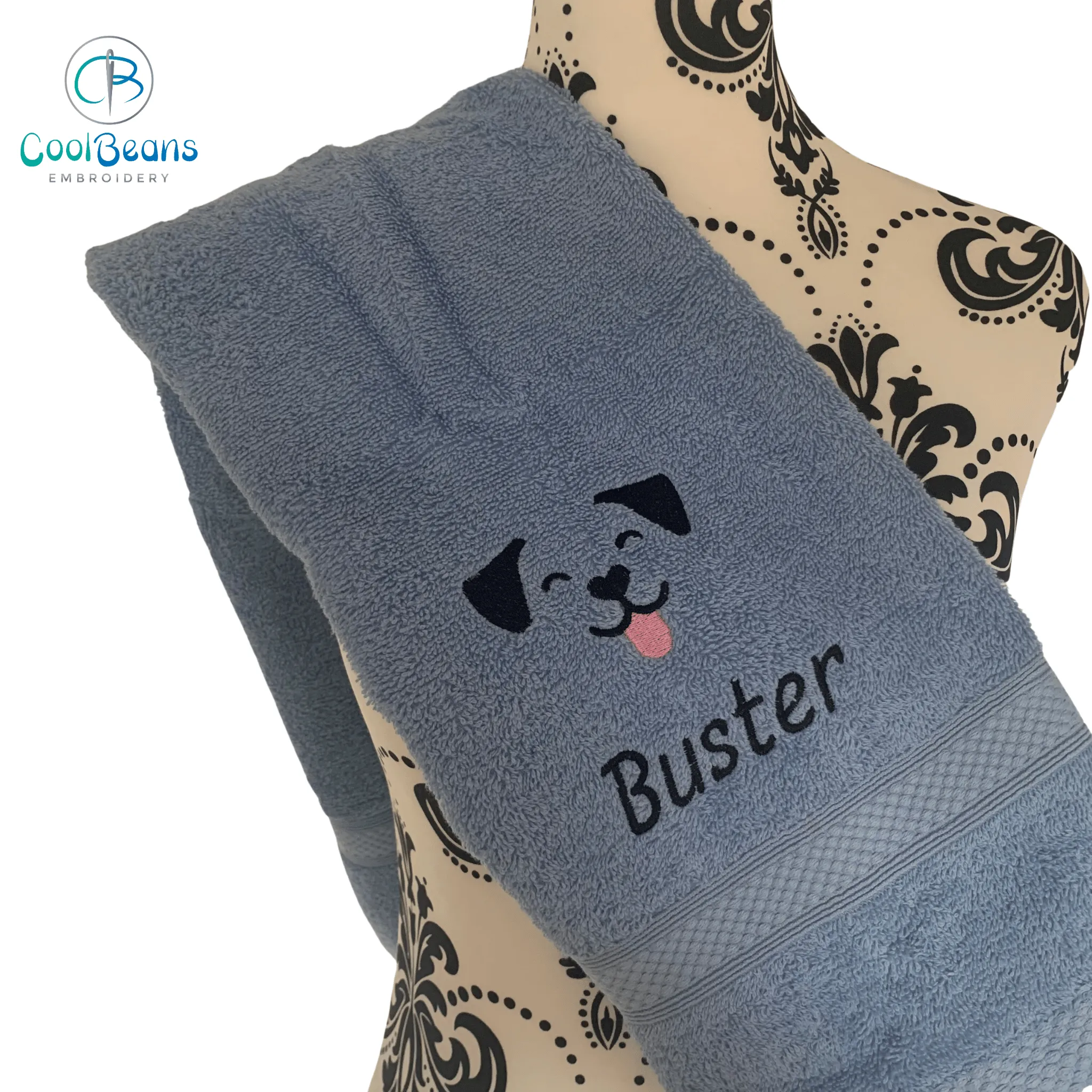 Dog Towels - Dog Face - Personalised