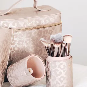 Hollis Leopard Makeup Brush Holder