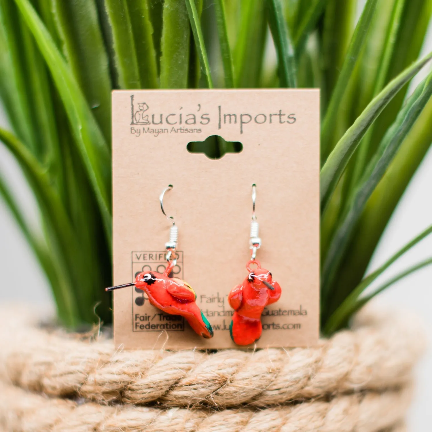 Hummingbird Ceramic Earrings