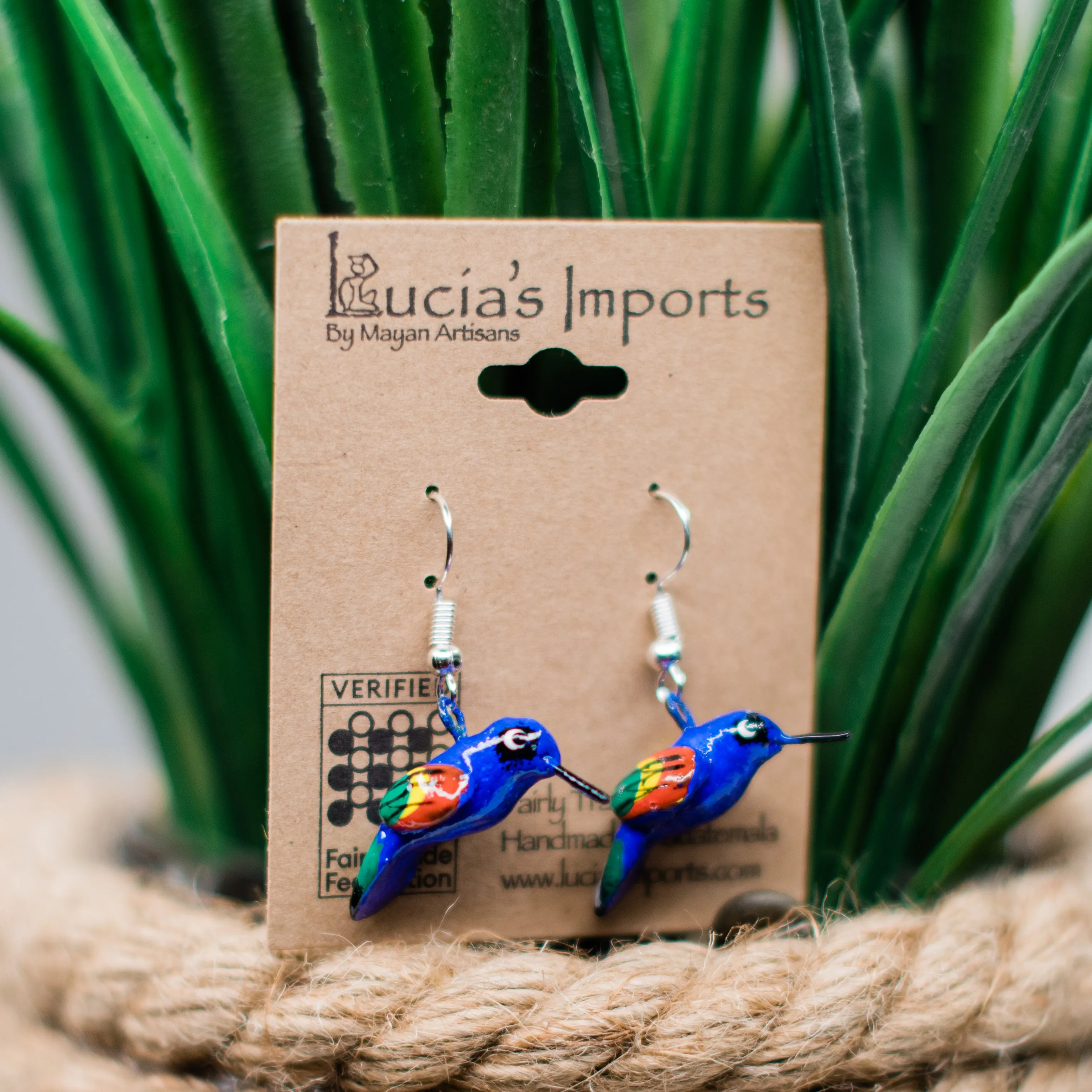 Hummingbird Ceramic Earrings