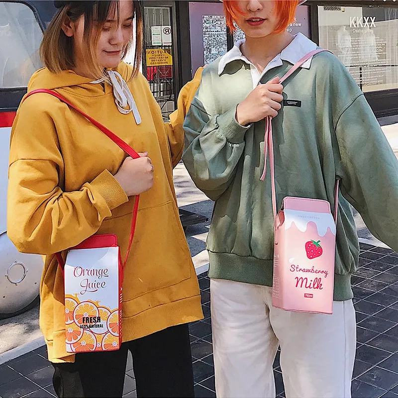 Kawaii Harajuku Milk Crossbody Shoulder Bag