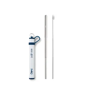 Navy Telescopic Stainless-Steel Straw